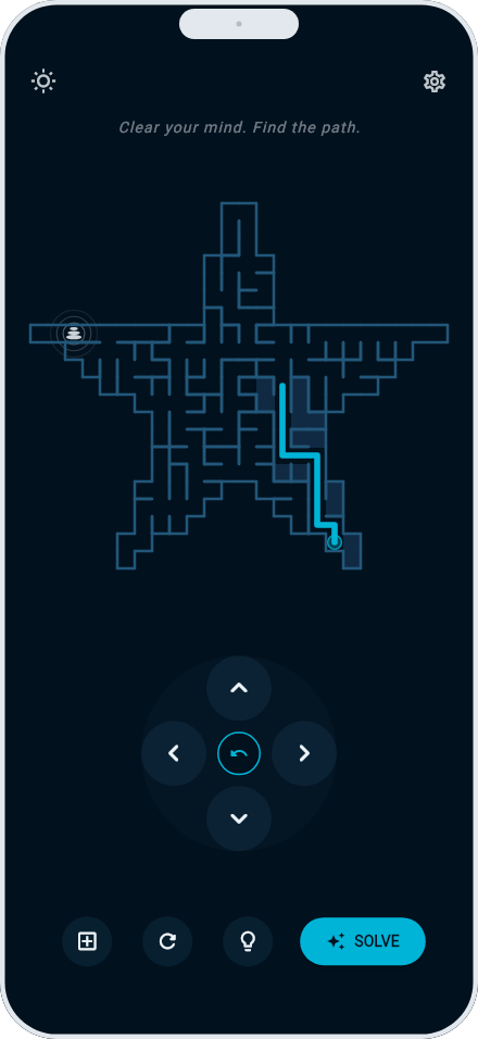 Mazefulness app screenshot 4 of 6 (iphone, dark theme)